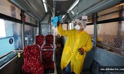 Otobüslerde Antibakteriyel Temizlik Çalışması Yaptı